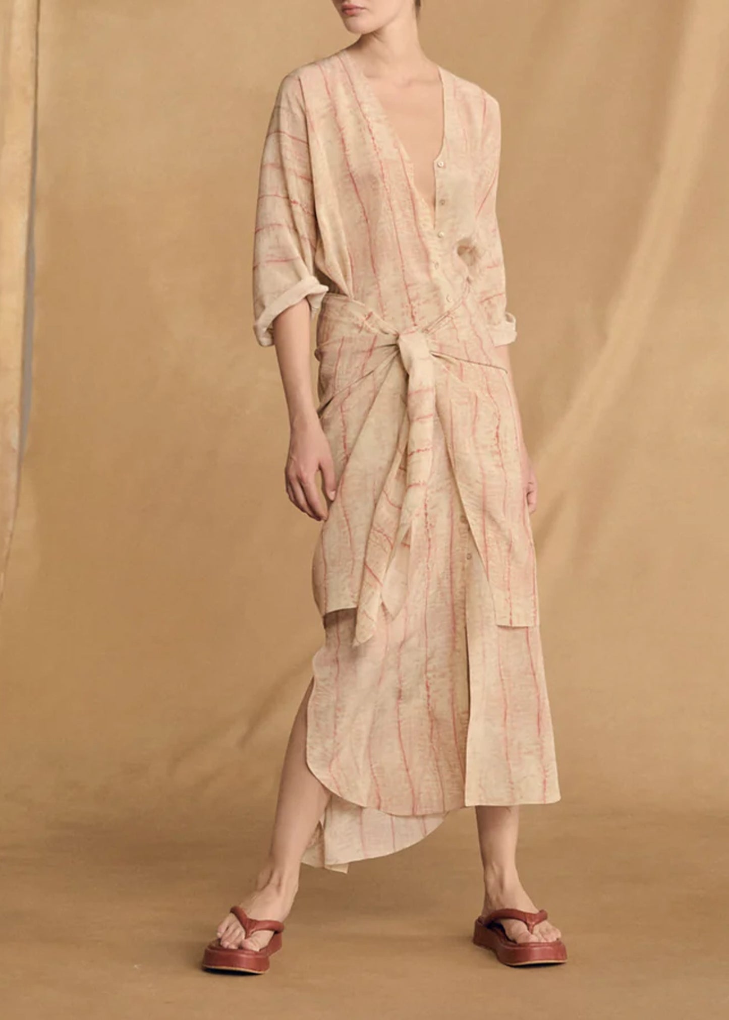 Cortana-Antibes-Irony-Print-Silk-Dress