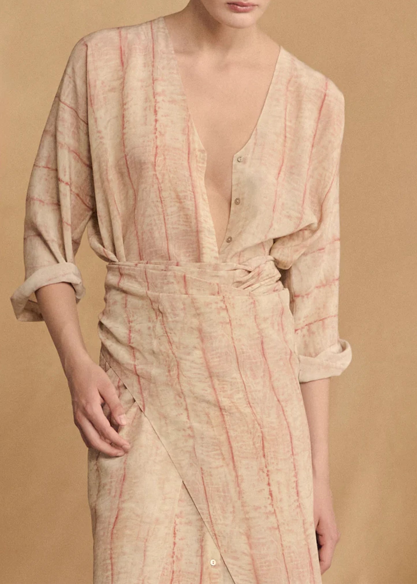 Cortana-Antibes-Irony-Print-Silk-Dress