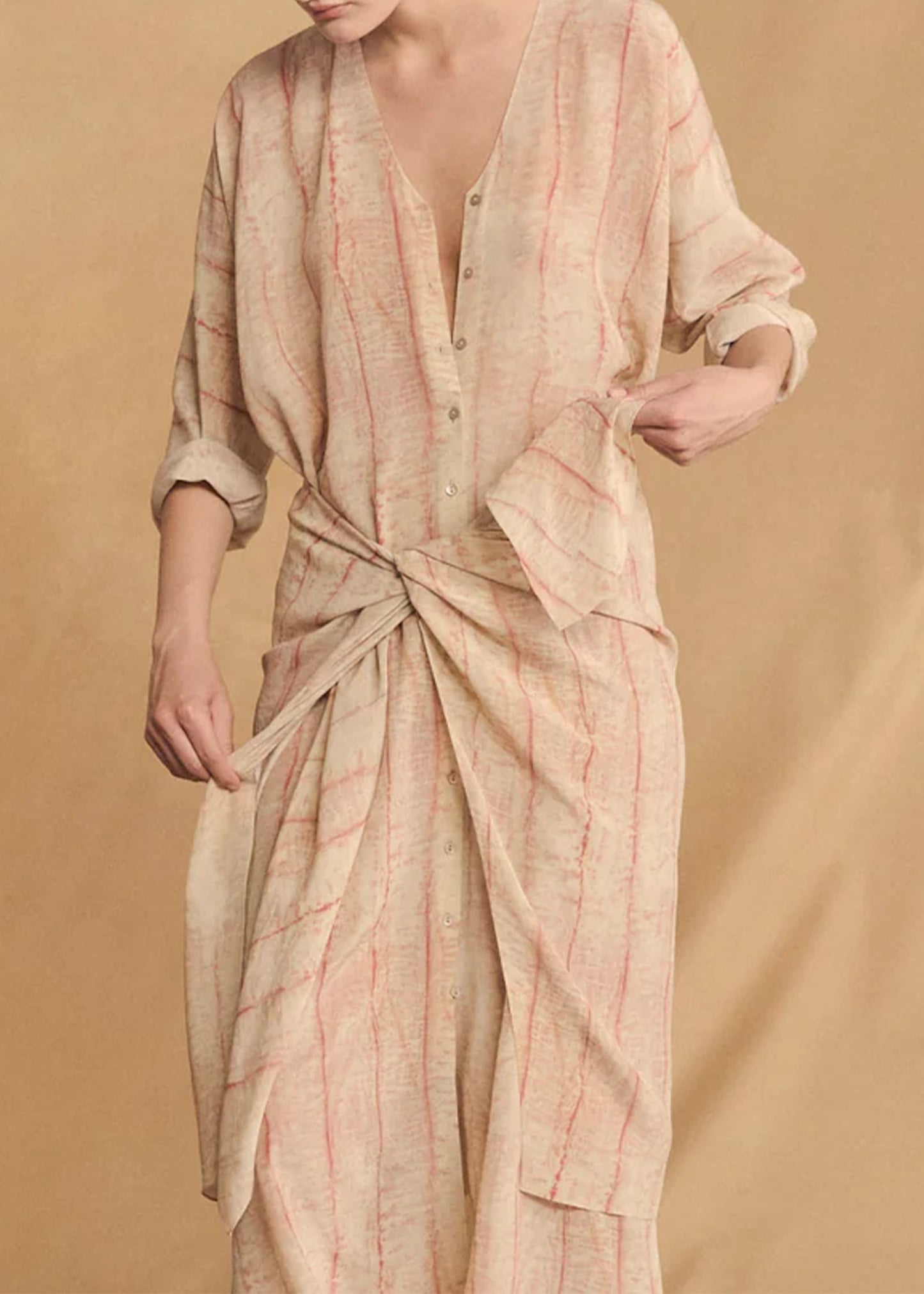 Cortana-Antibes-Irony-Print-Silk-Dress