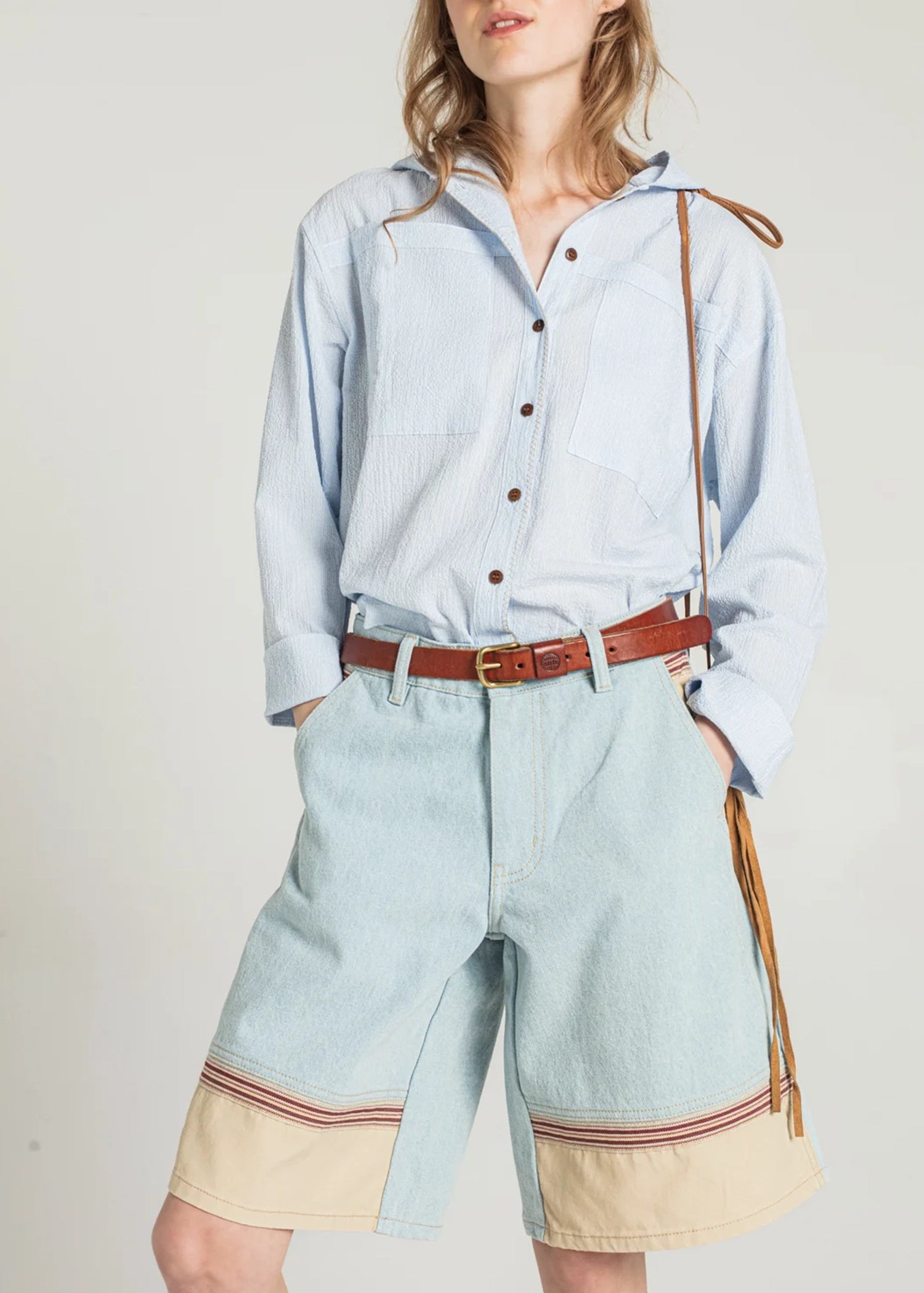 ★Le Mont Saint Michel★ PABLA GABARDINE SHORTS WITH POCKET Le Mont Saint Michel Palarne Bermuda Shorts – Pachute