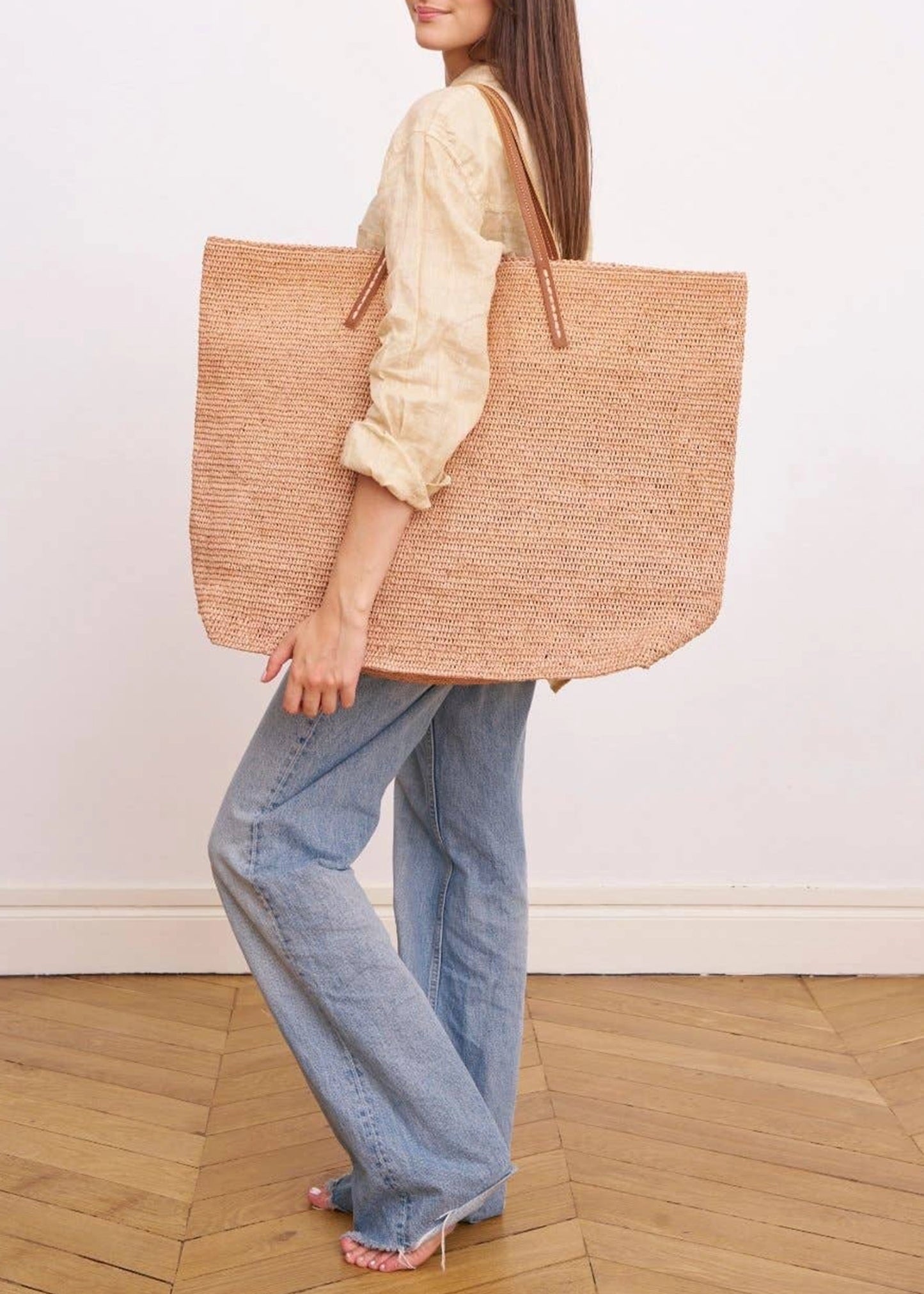 SANS-ARCIDET-PARIS-BEBY-MONSTER-Maxi-raffia-tote-bag