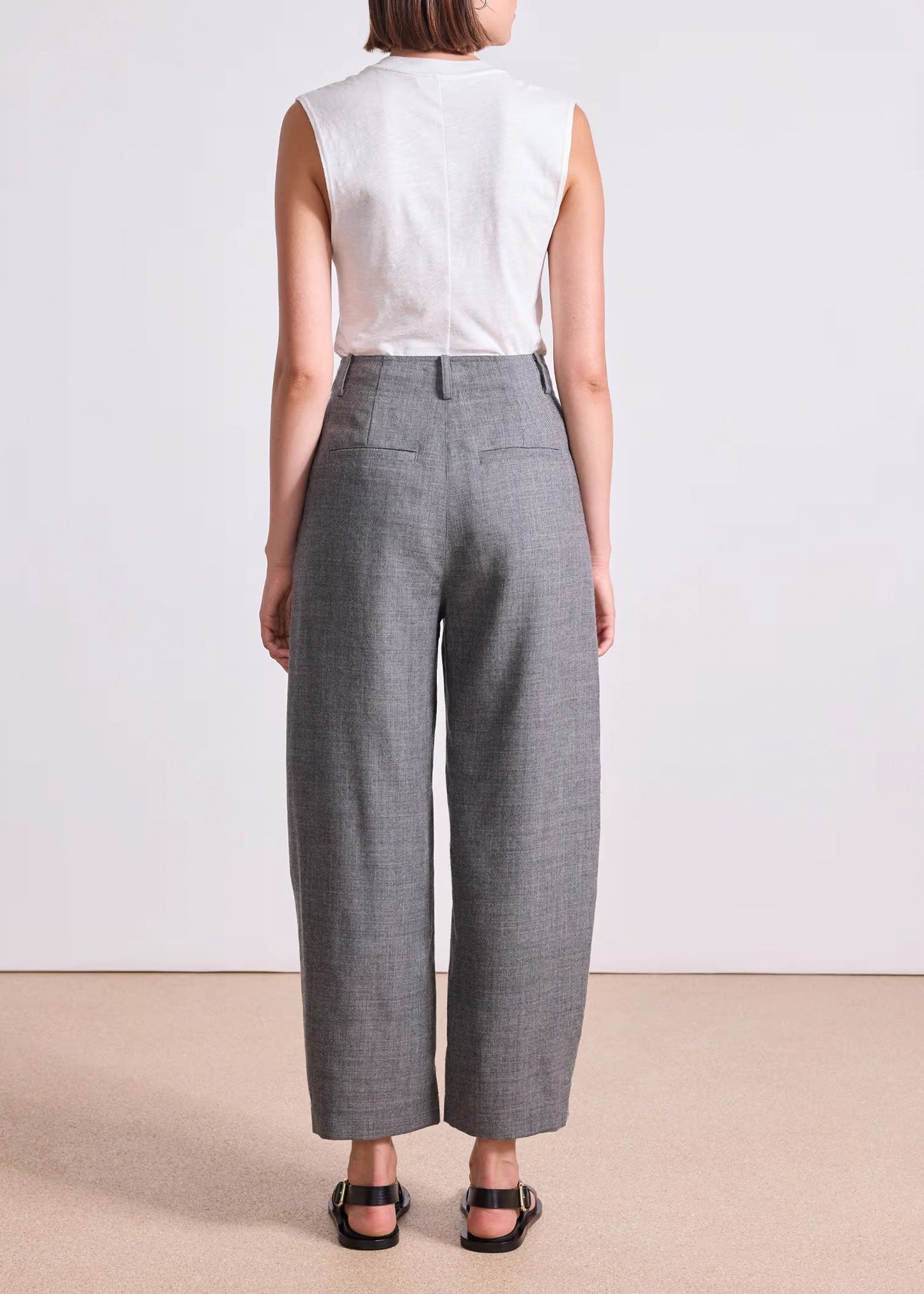 Apiece-Apart-Bari-Crop-Trouser-Heathered-Grey