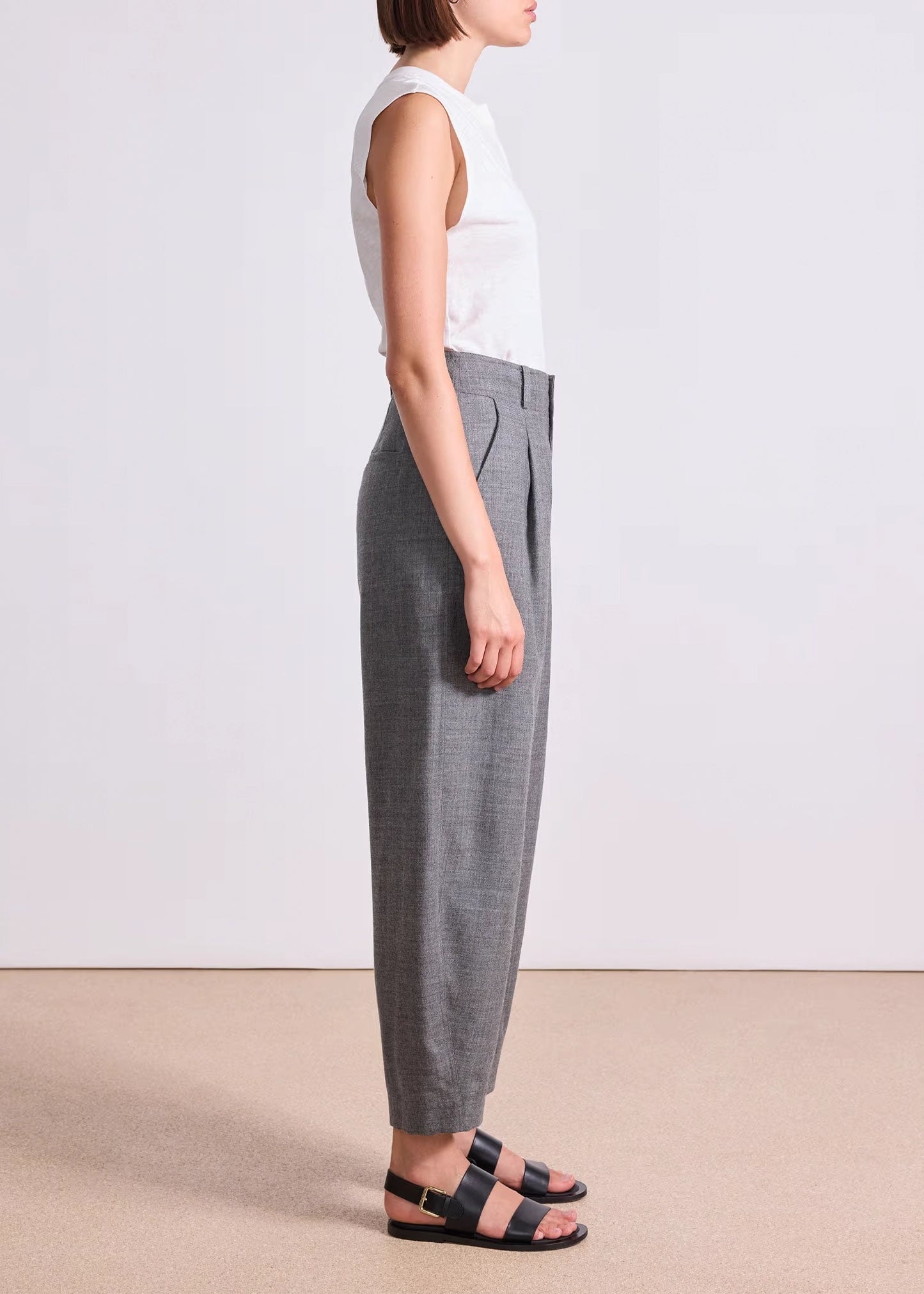 Apiece-Apart-Bari-Crop-Trouser-Heathered-Grey