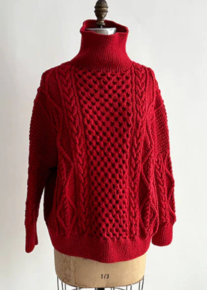Auntie-Oti-Fisherman-Sweater-Red