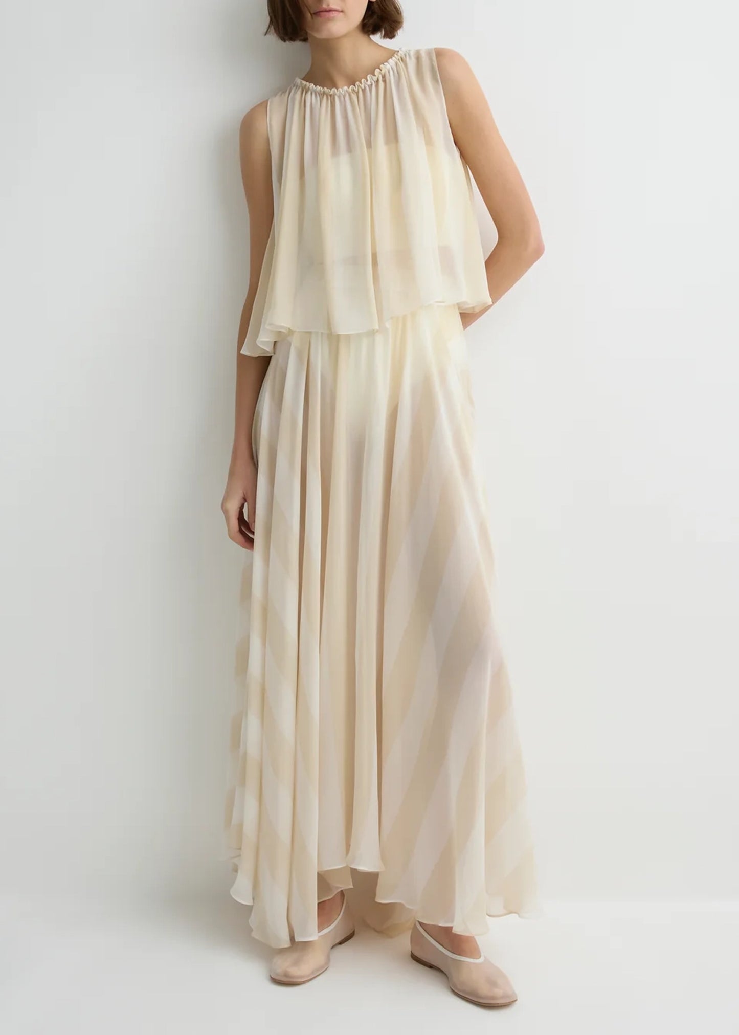Bondi-Born-Capri-Silk-Circle-Skirt-Ecru-Stripe