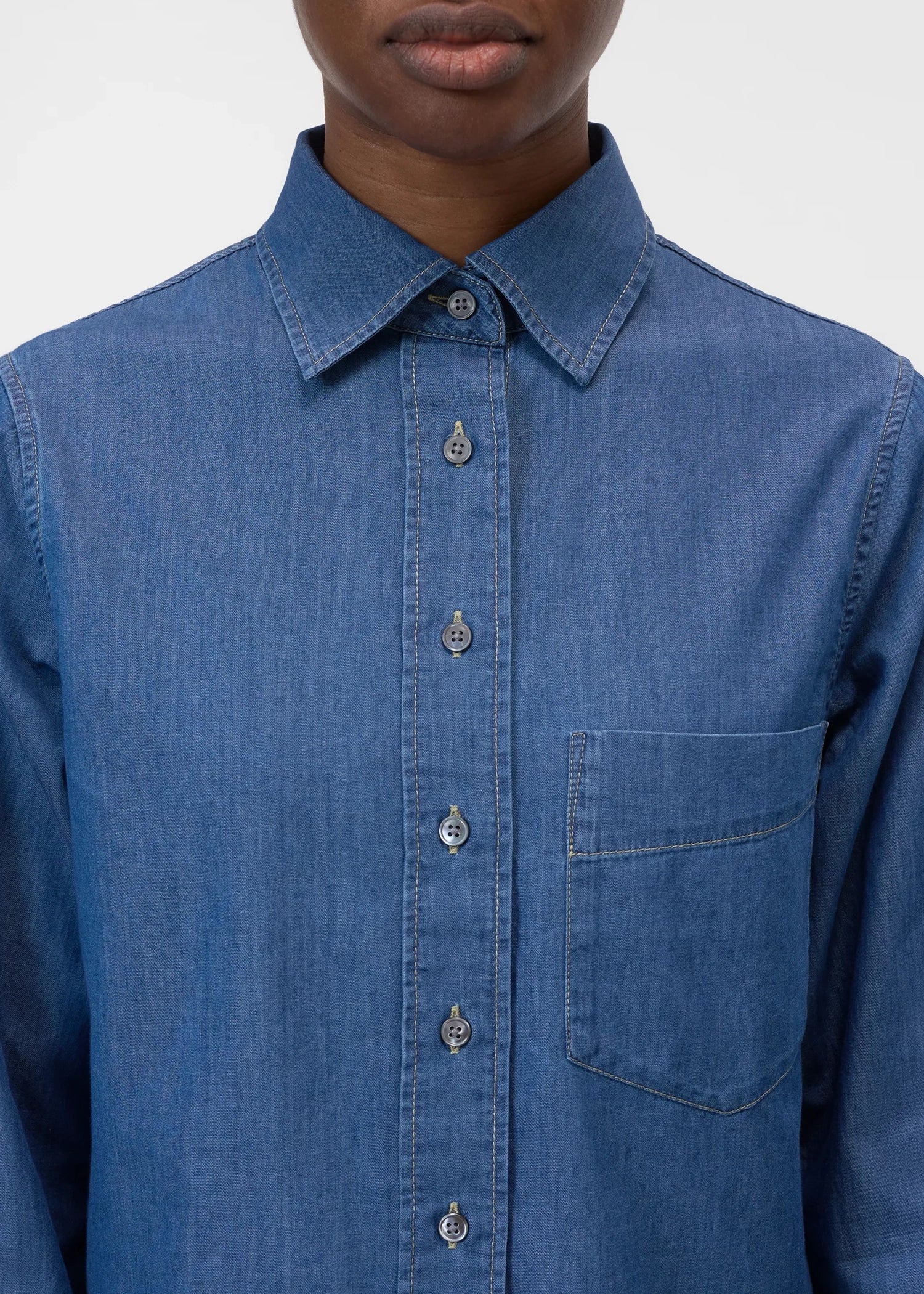 Closed-Cropped-denim-blouse