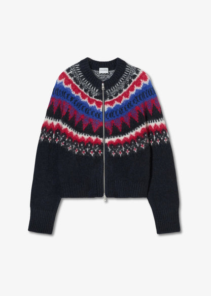 Closed-Cropped-jacquard-zip-cardigan