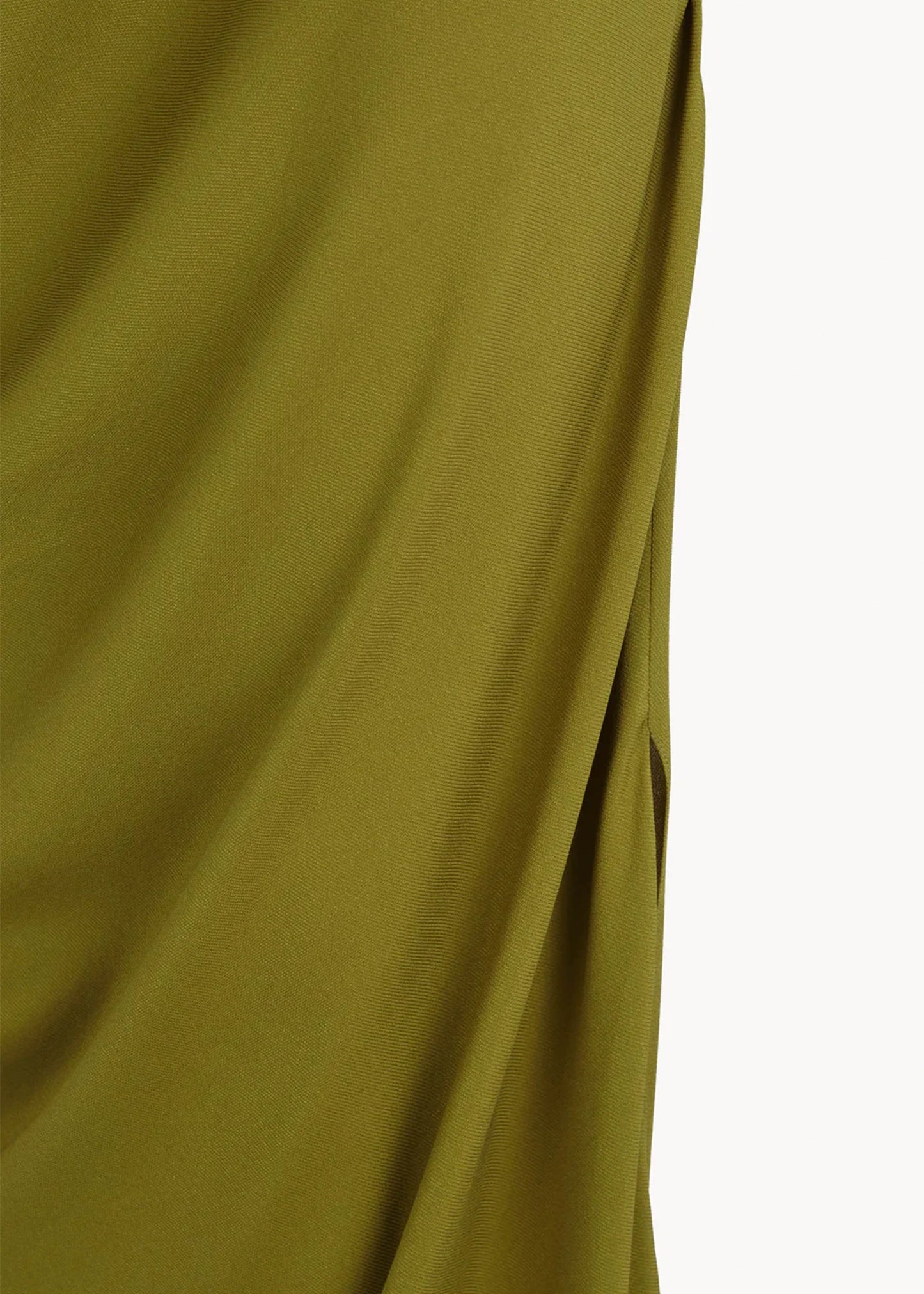 Cortana-Delore-gold-olive-asymmetrical-silk-dress