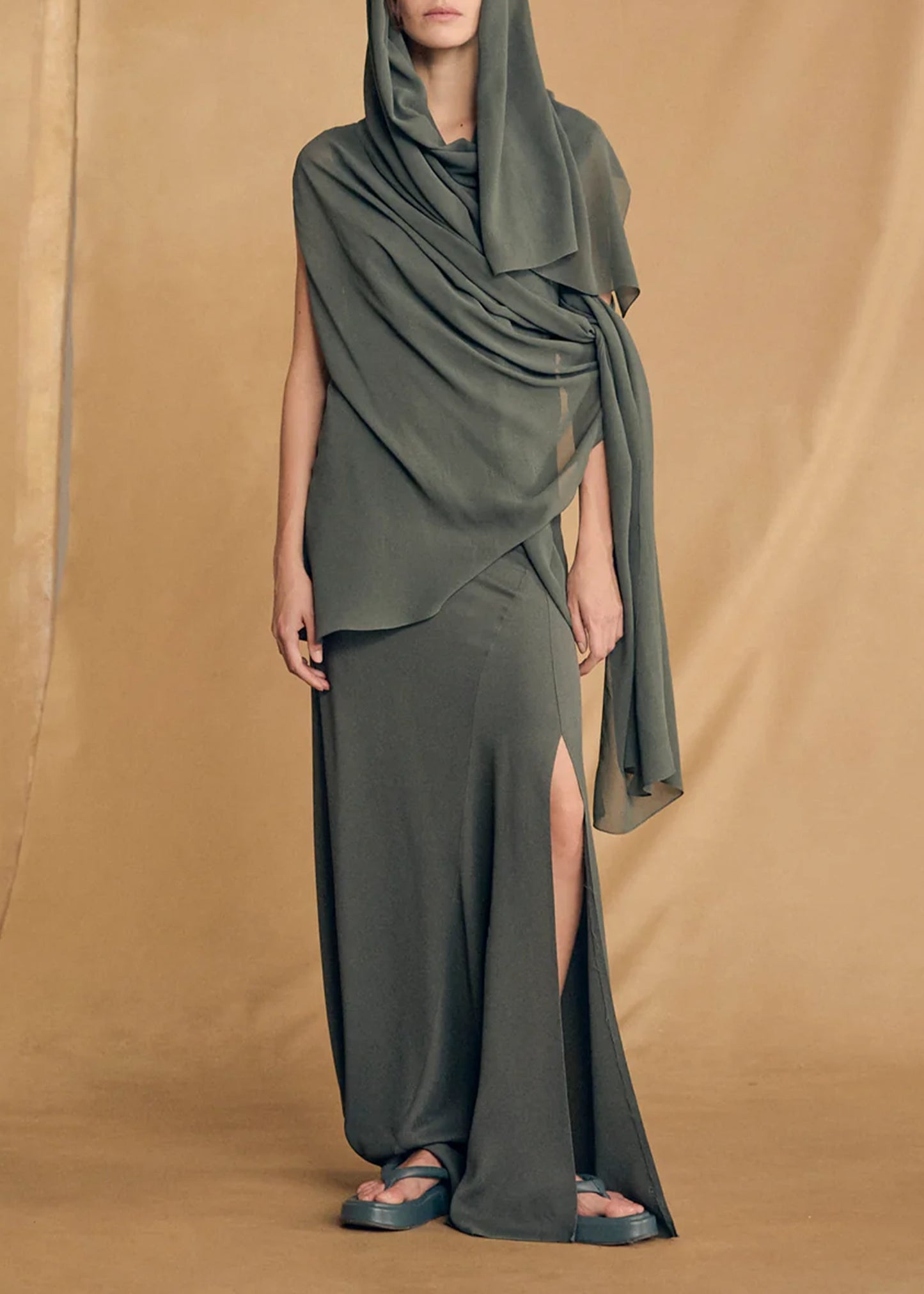 Cortana-Kara-Ocean-Green-Silk-Dress
