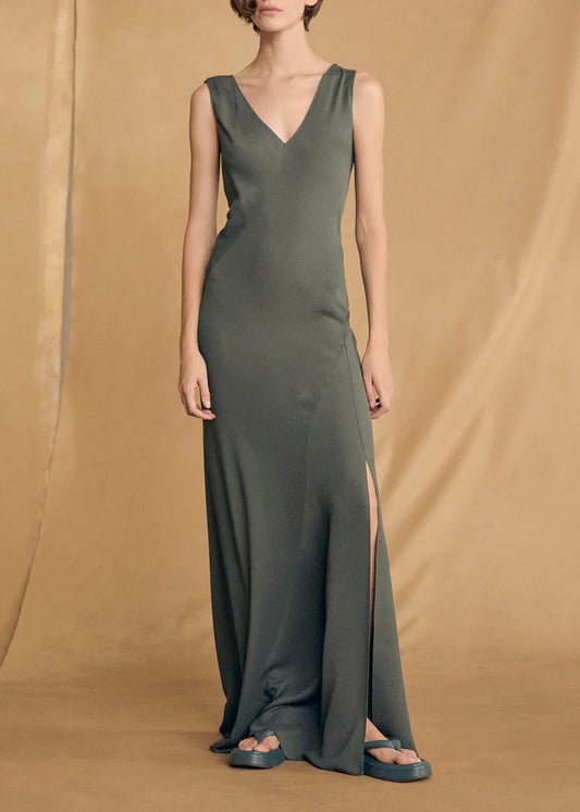 Cortana-Kara-Ocean-Green-Silk-Dress