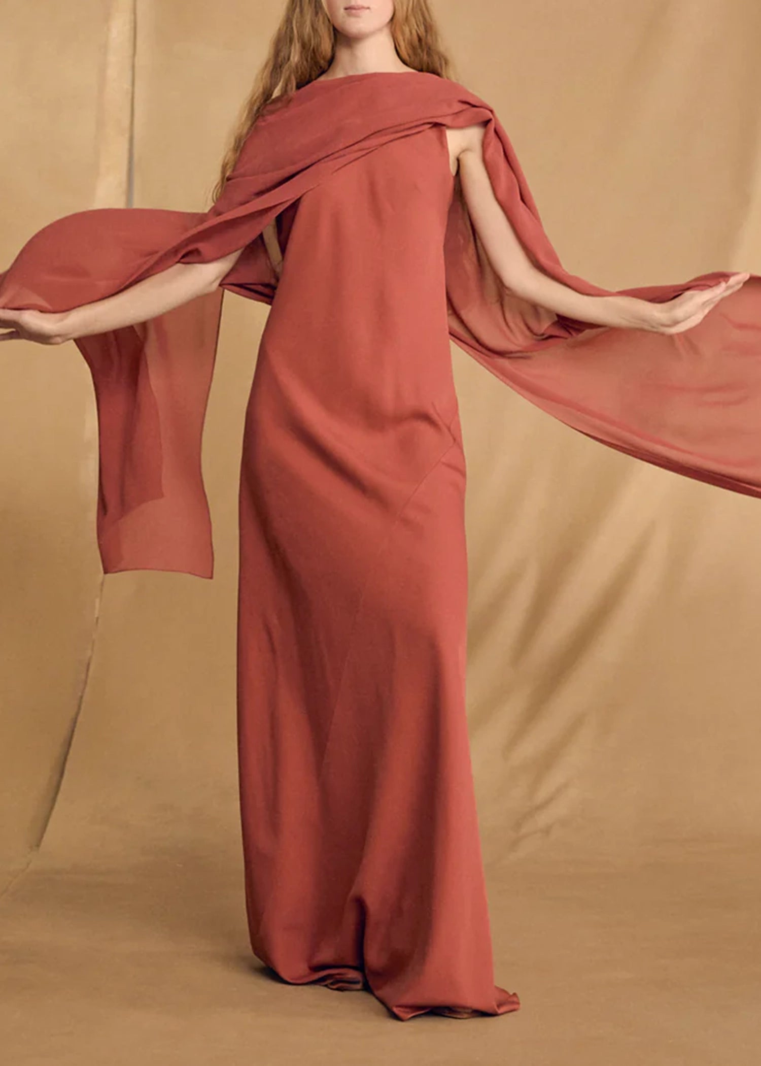 Cortana-Luana-Carmine-red-silk-dress