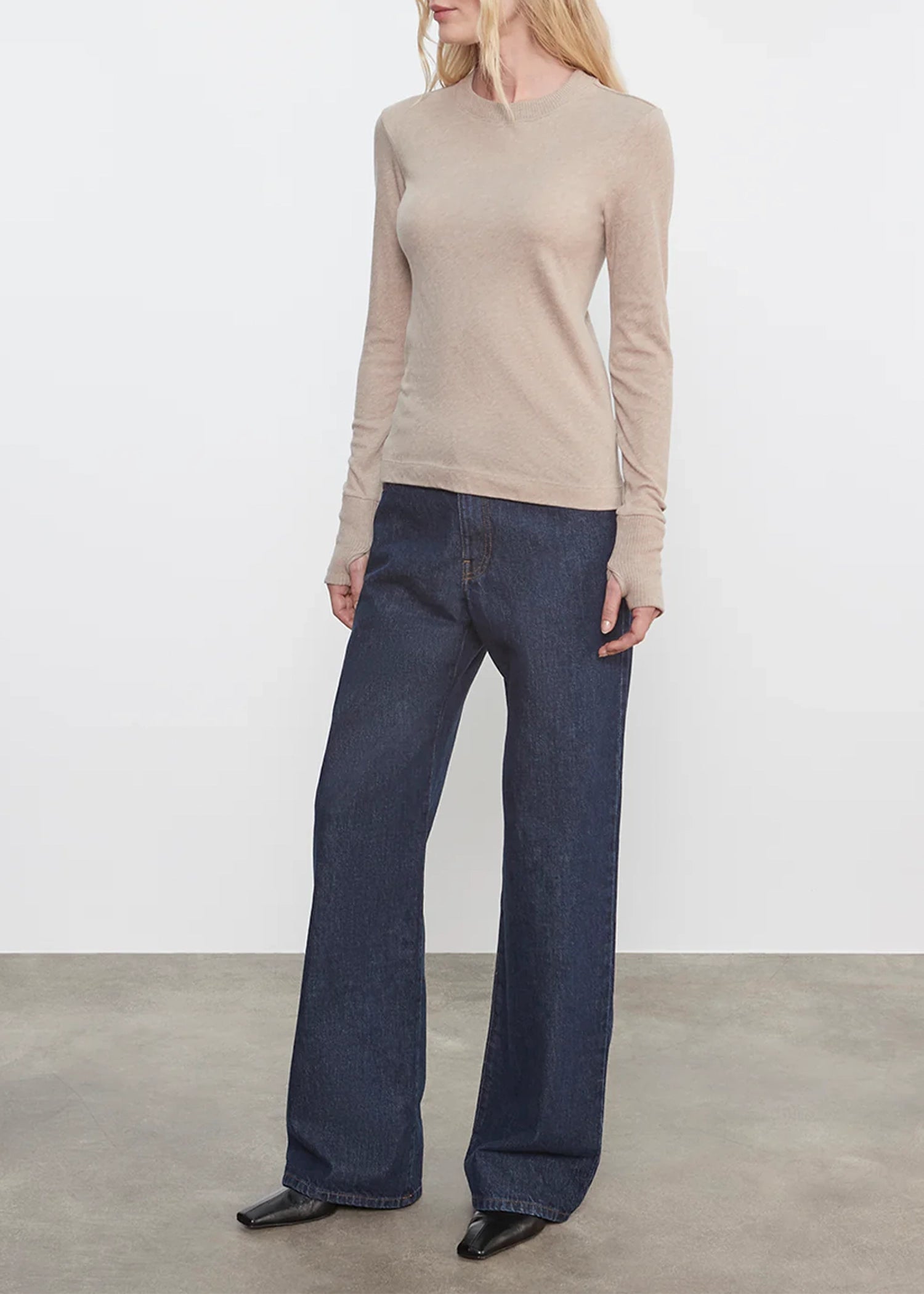 Enza-Costa-Easy-Cuffed-Crew-Khaki