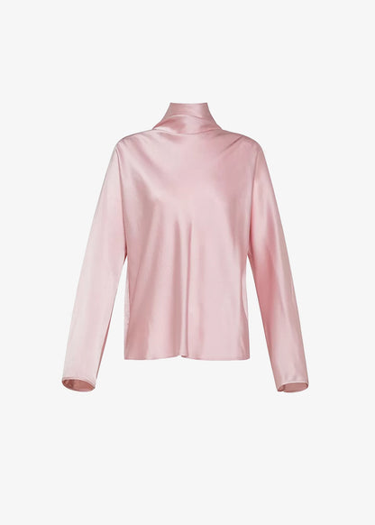 Forte-Forte-Funnel-Neck-Blouse-Silk-Satin-Rose