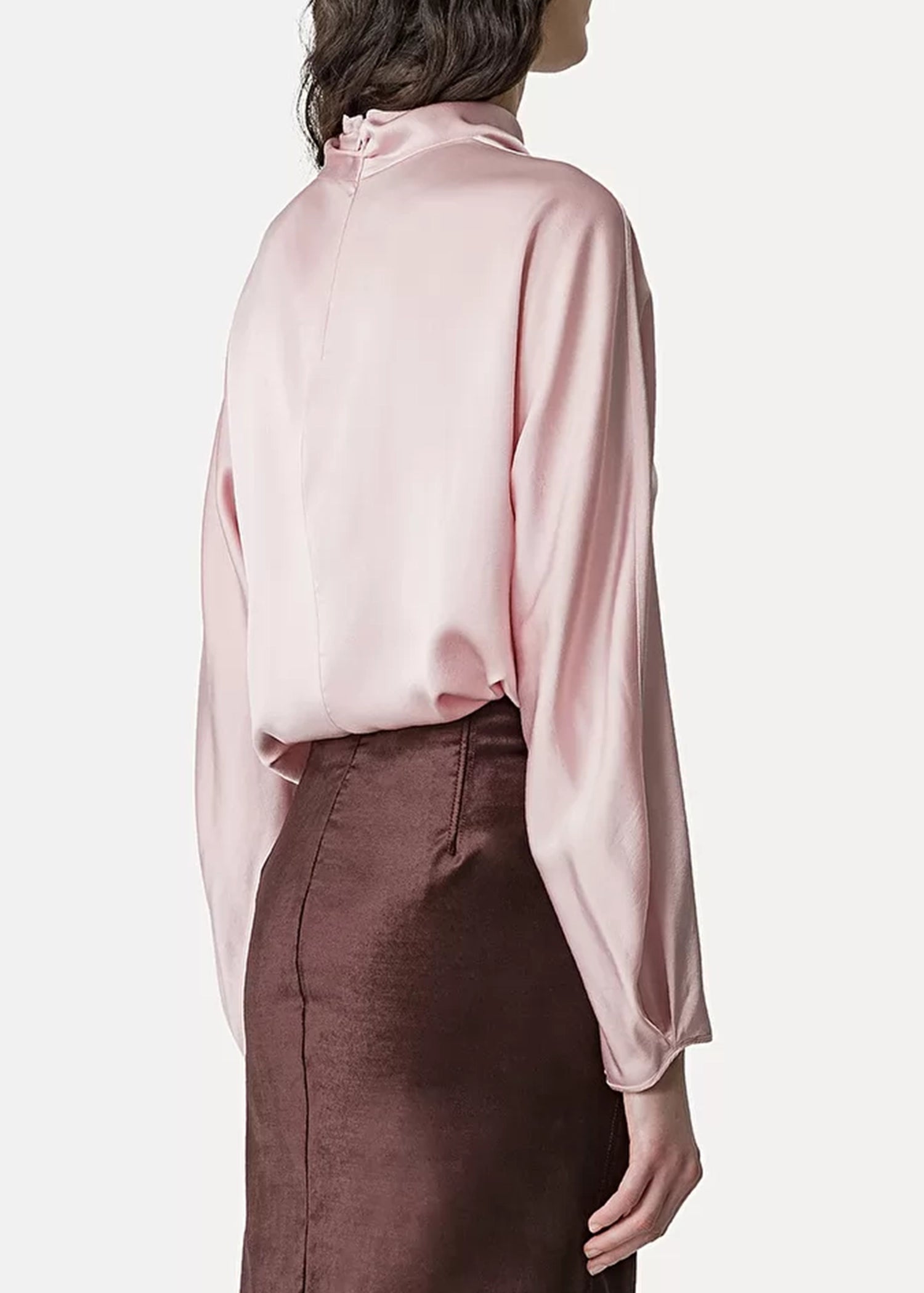 Forte-Forte-Funnel-Neck-Blouse-Silk-Satin-Rose