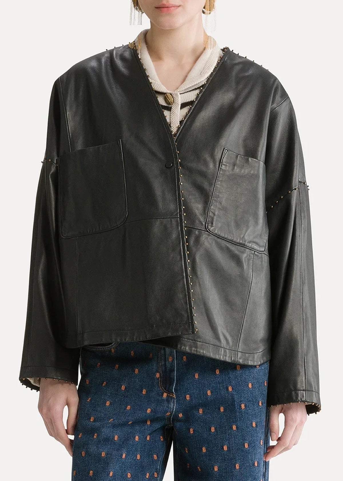 Forte-Forte-beaded-nappa-leather-kimono-jacket-petrole