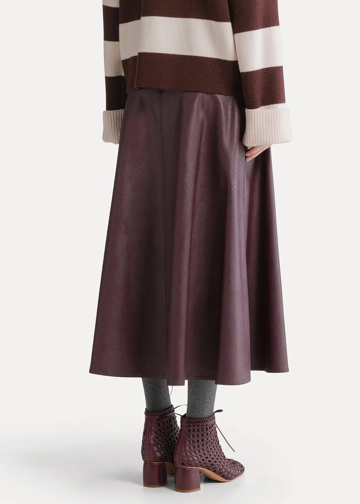 Forte-Forte-leather-look-midi-skirt-bordeaux