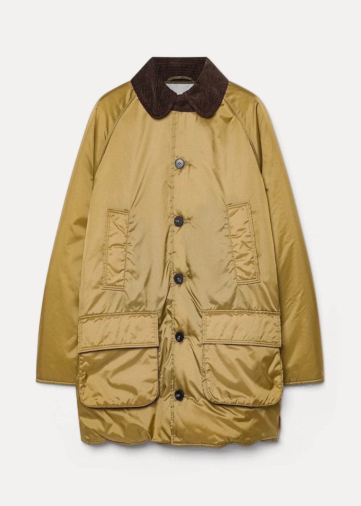 Forte-Forte-nylon-midi-british-jacket-with-corduroy-details
