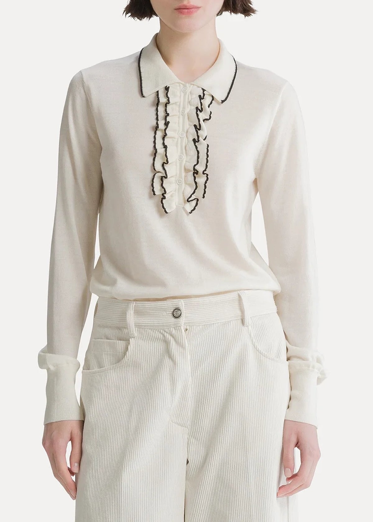 Forte-Forte-ruched-merino-wool-polo-shirt-diamond