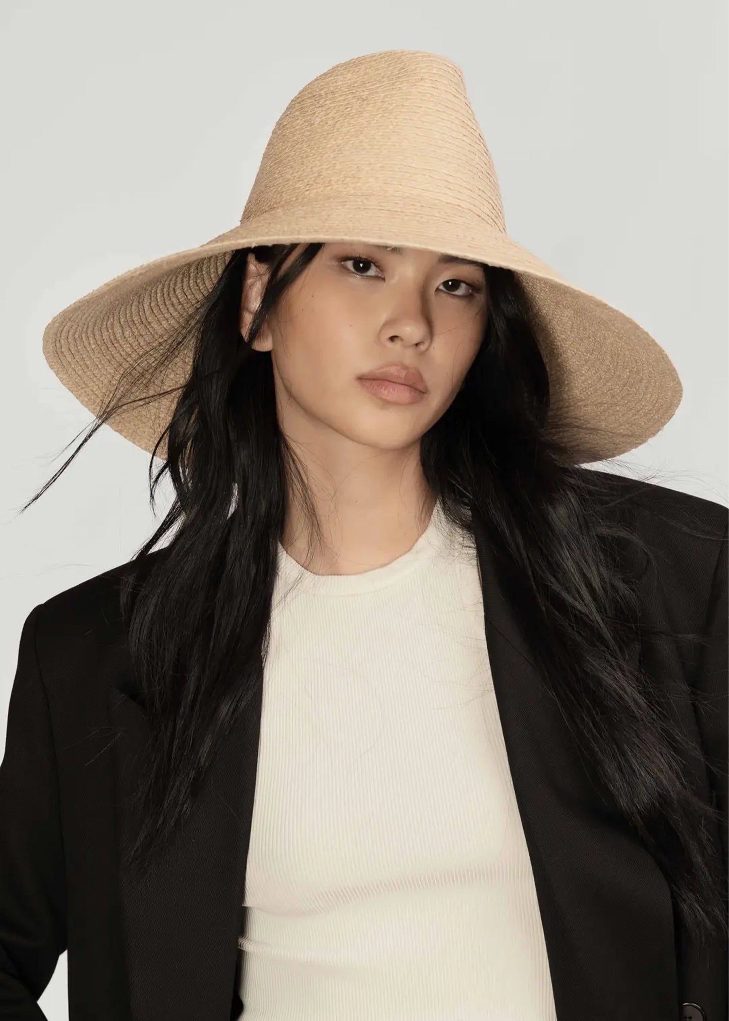 Janessa-Leone-Tinsley-wide-brimmed-raffia-straw-hat