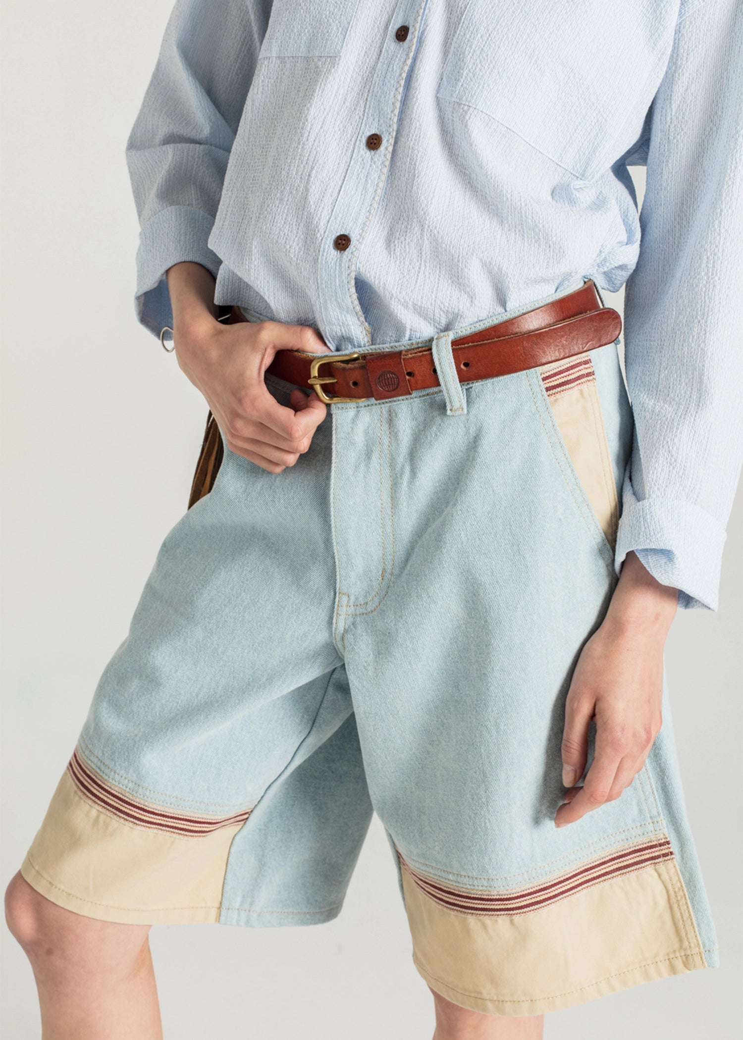 ★Le Mont Saint Michel★ PABLA GABARDINE SHORTS WITH POCKET Le Mont Saint Michel Palarne Bermuda Shorts – Pachute