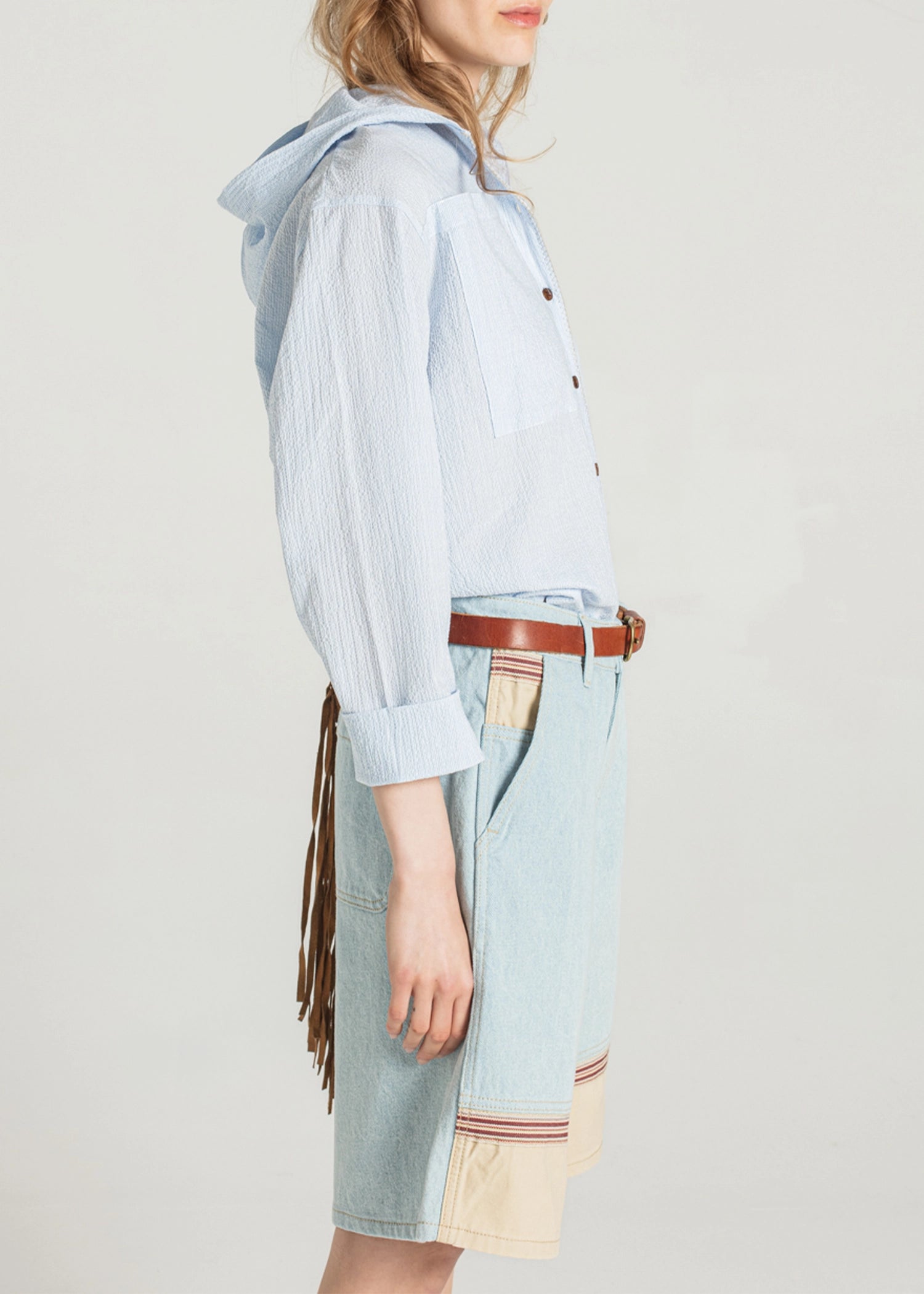 ★Le Mont Saint Michel★ PABLA GABARDINE SHORTS WITH POCKET Le Mont Saint Michel Palarne Bermuda Shorts – Pachute