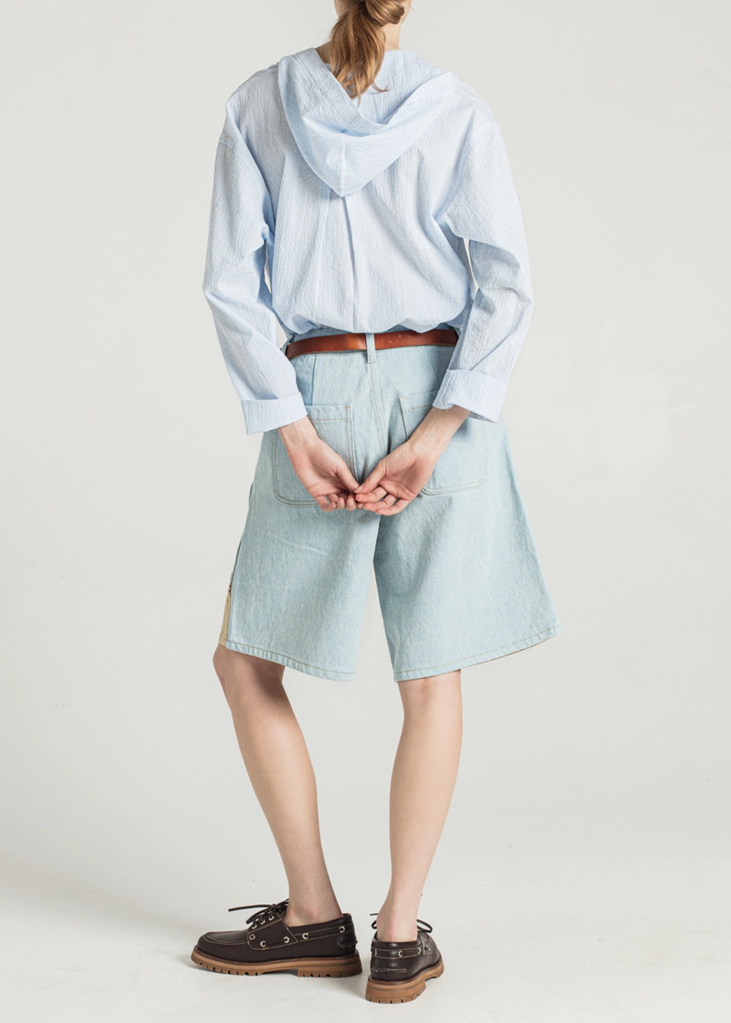 ★Le Mont Saint Michel★ PABLA GABARDINE SHORTS WITH POCKET Le Mont Saint Michel Palarne Bermuda Shorts – Pachute