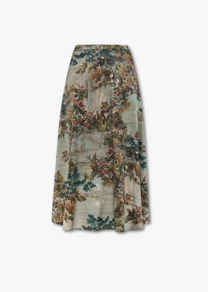 Momoni-HEBE-SKIRT-PRINTED-STRETCH-SATIN-MUD-MULTICOLOR