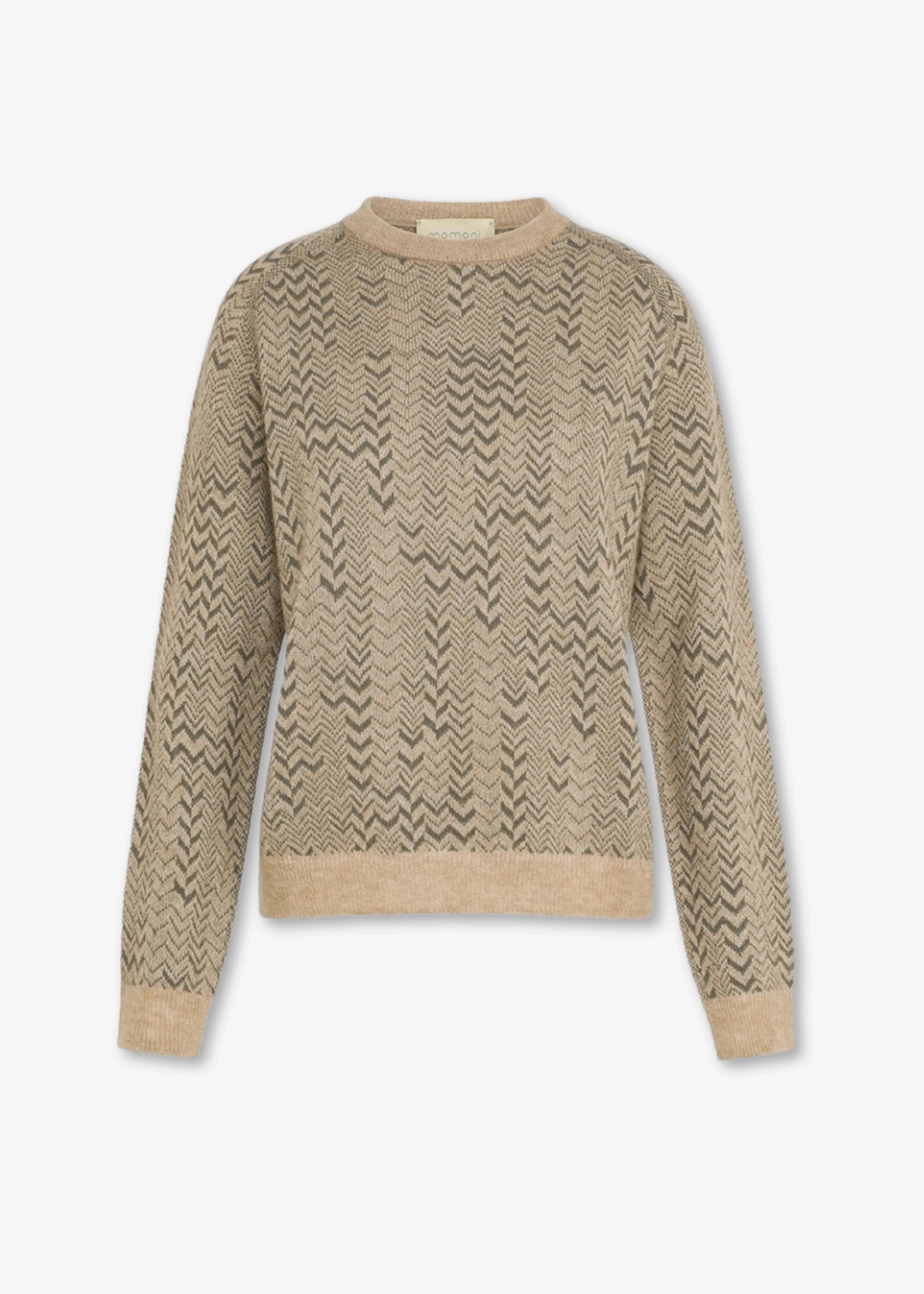 Momoni-Sage-Sweater-jacquard-green-beige