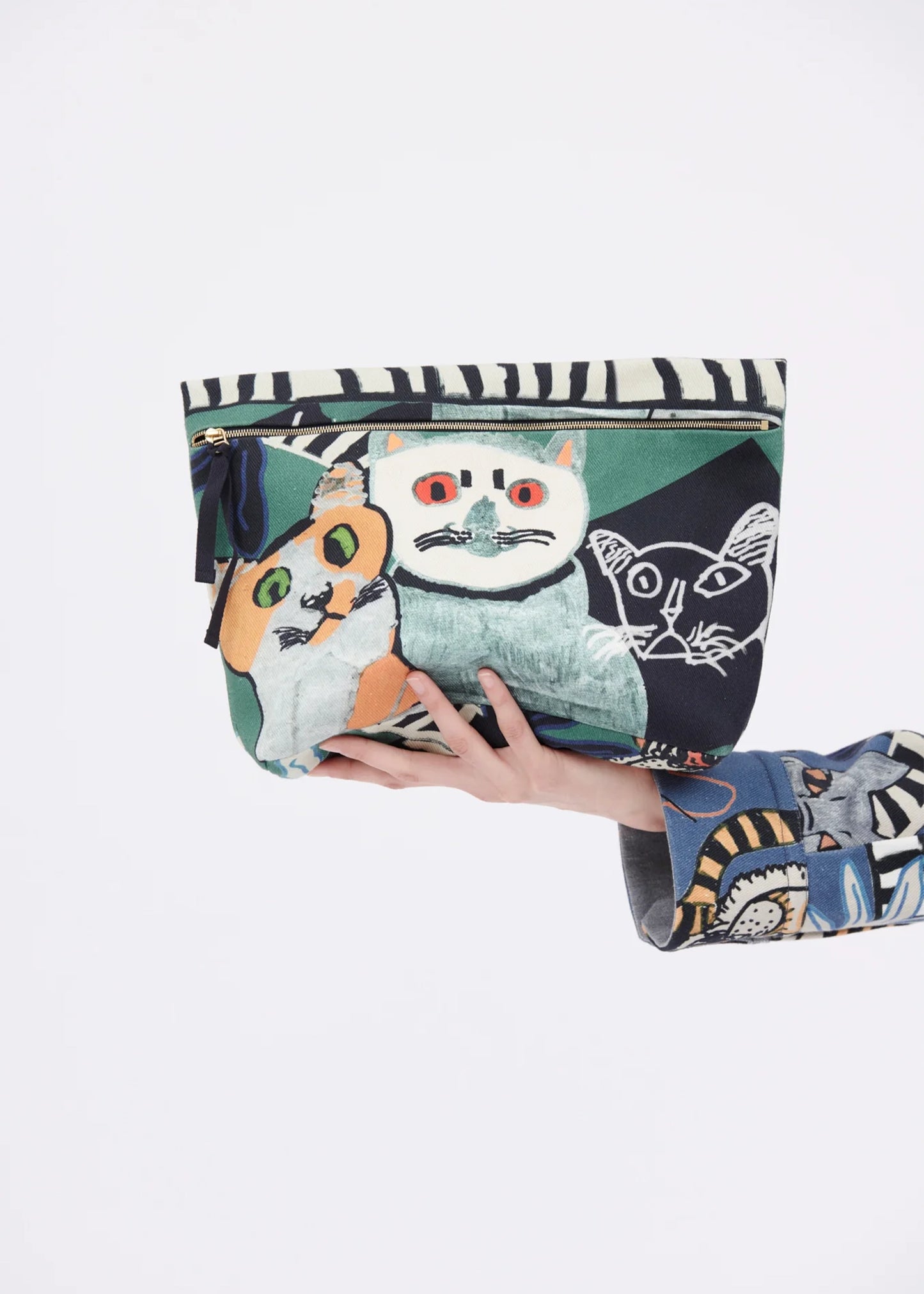 Odeeh-Cats-Tigers-Gabardine-Bag-Opal-Green