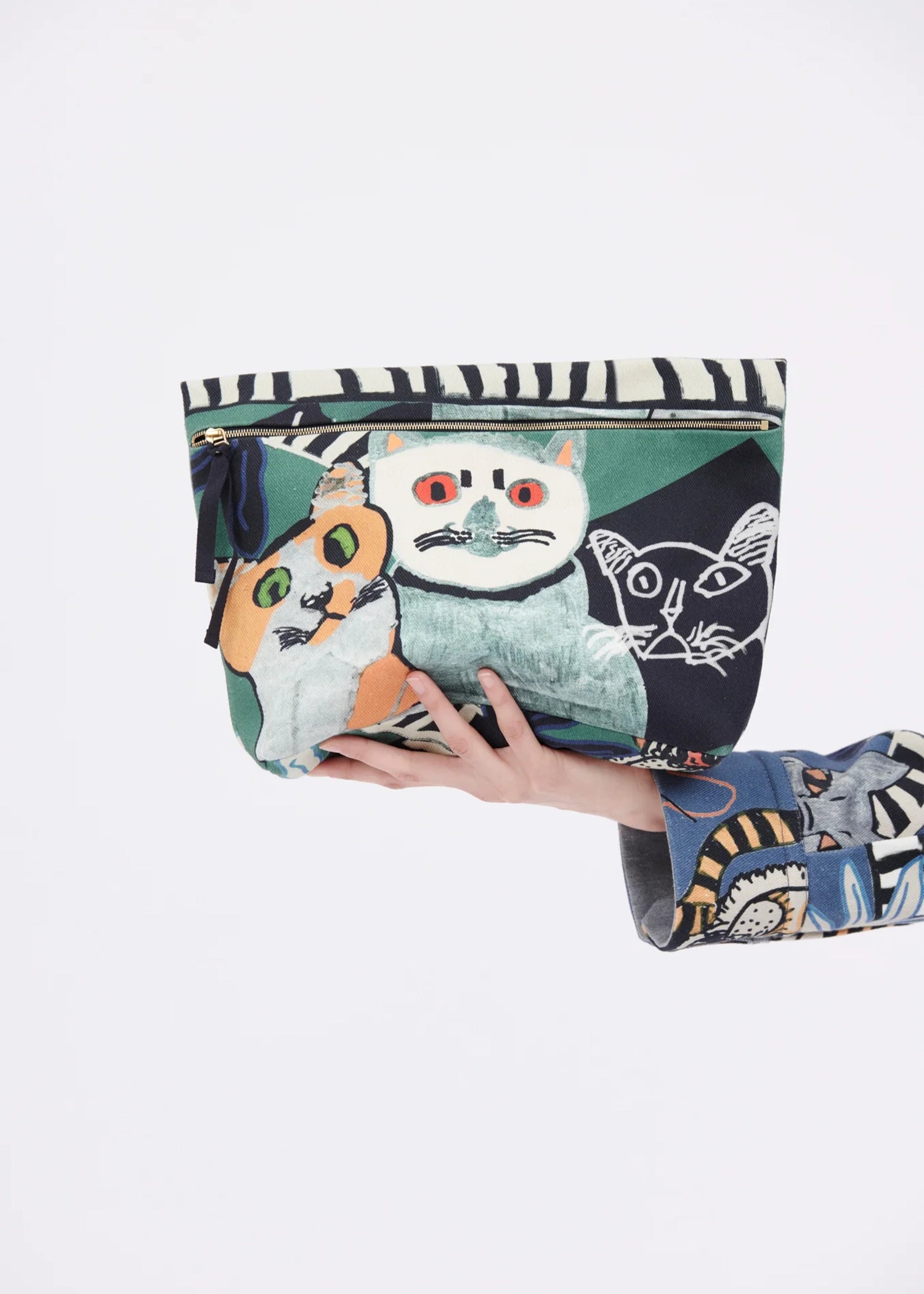 Odeeh-Cats-Tigers-Gabardine-Bag-Opal-Green