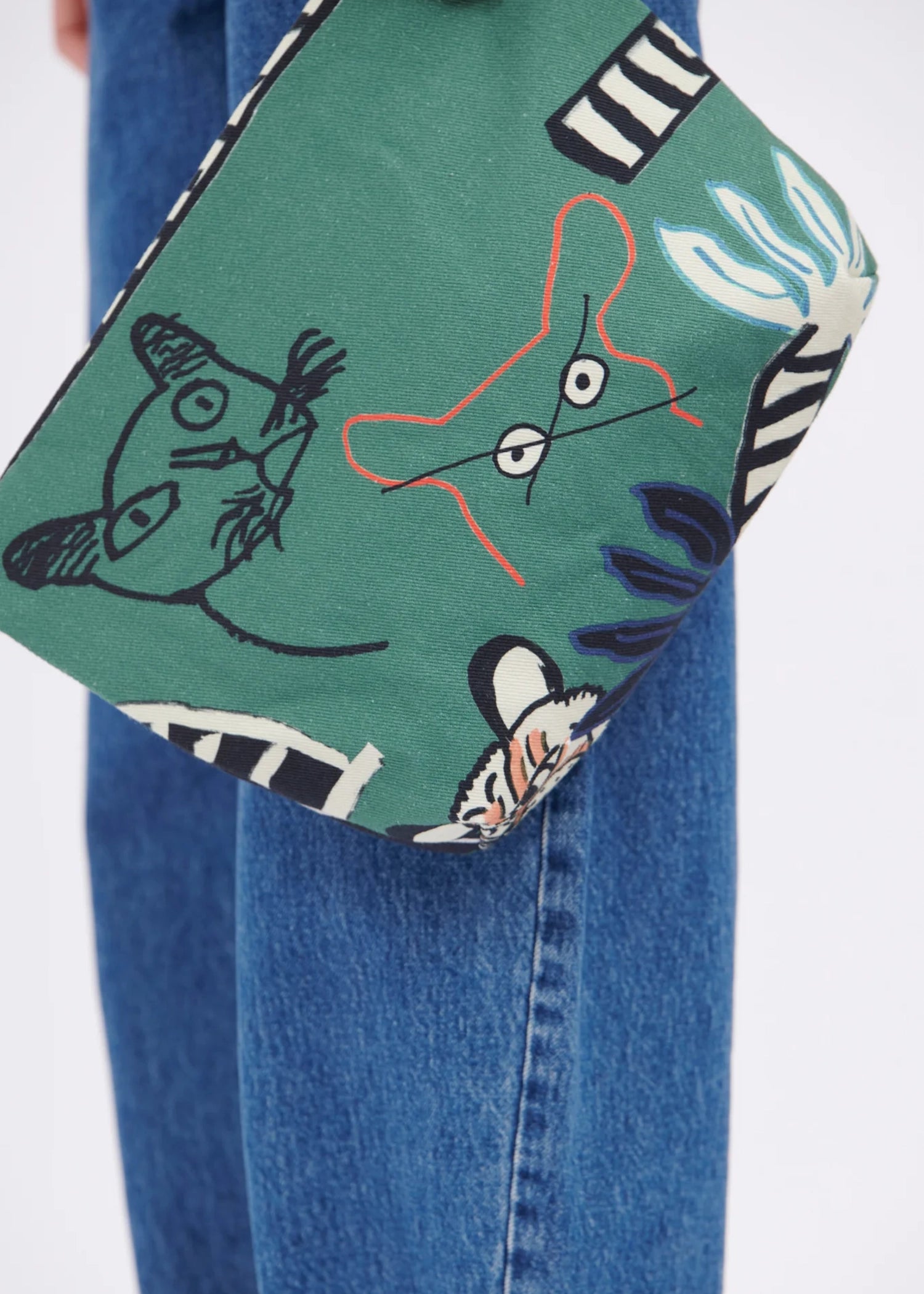 Odeeh-Cats-Tigers-Gabardine-Bag-Opal-Green