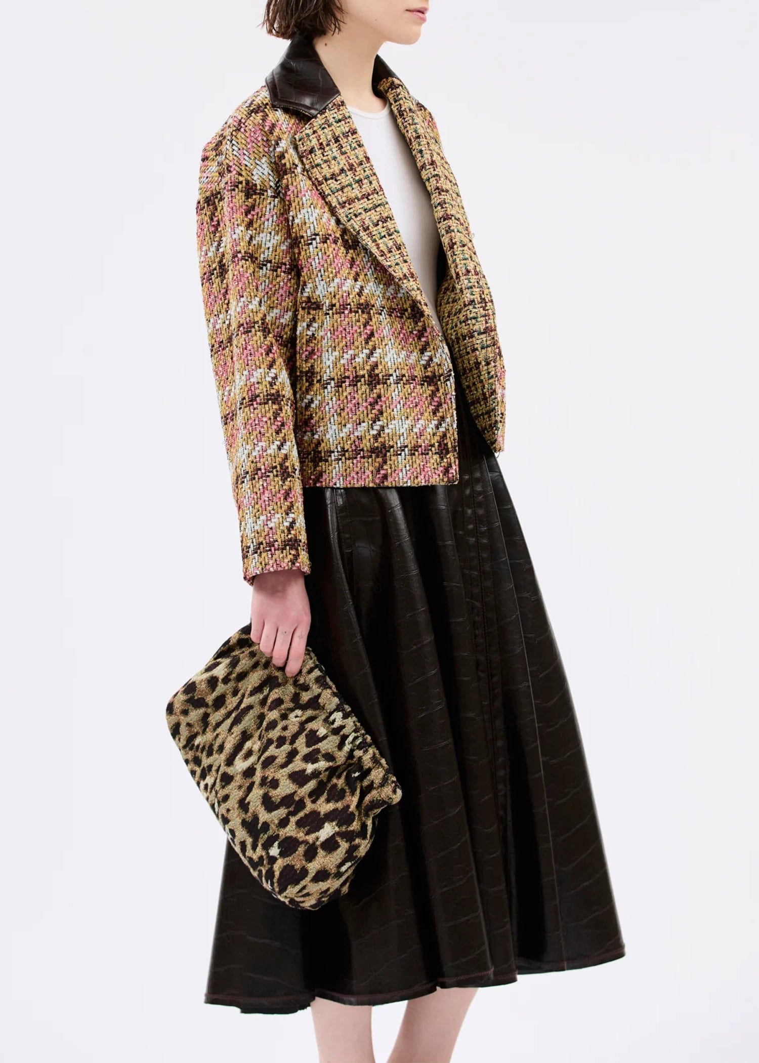 Odeeh-Jacquard-Leo-Clutch-Brown-Olive