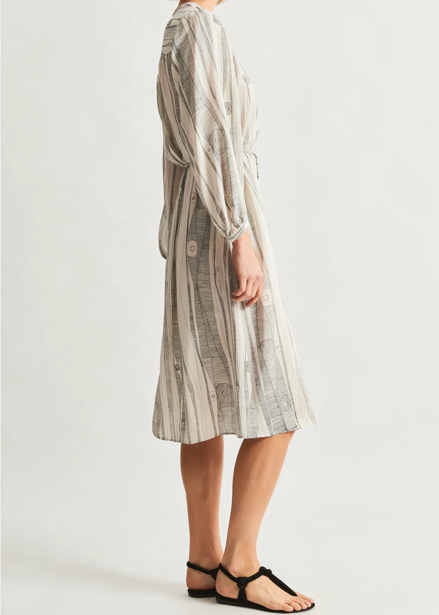 Raquel-Allegra-Silk-Dirty-White-Black-Print-Vanessa-Dress