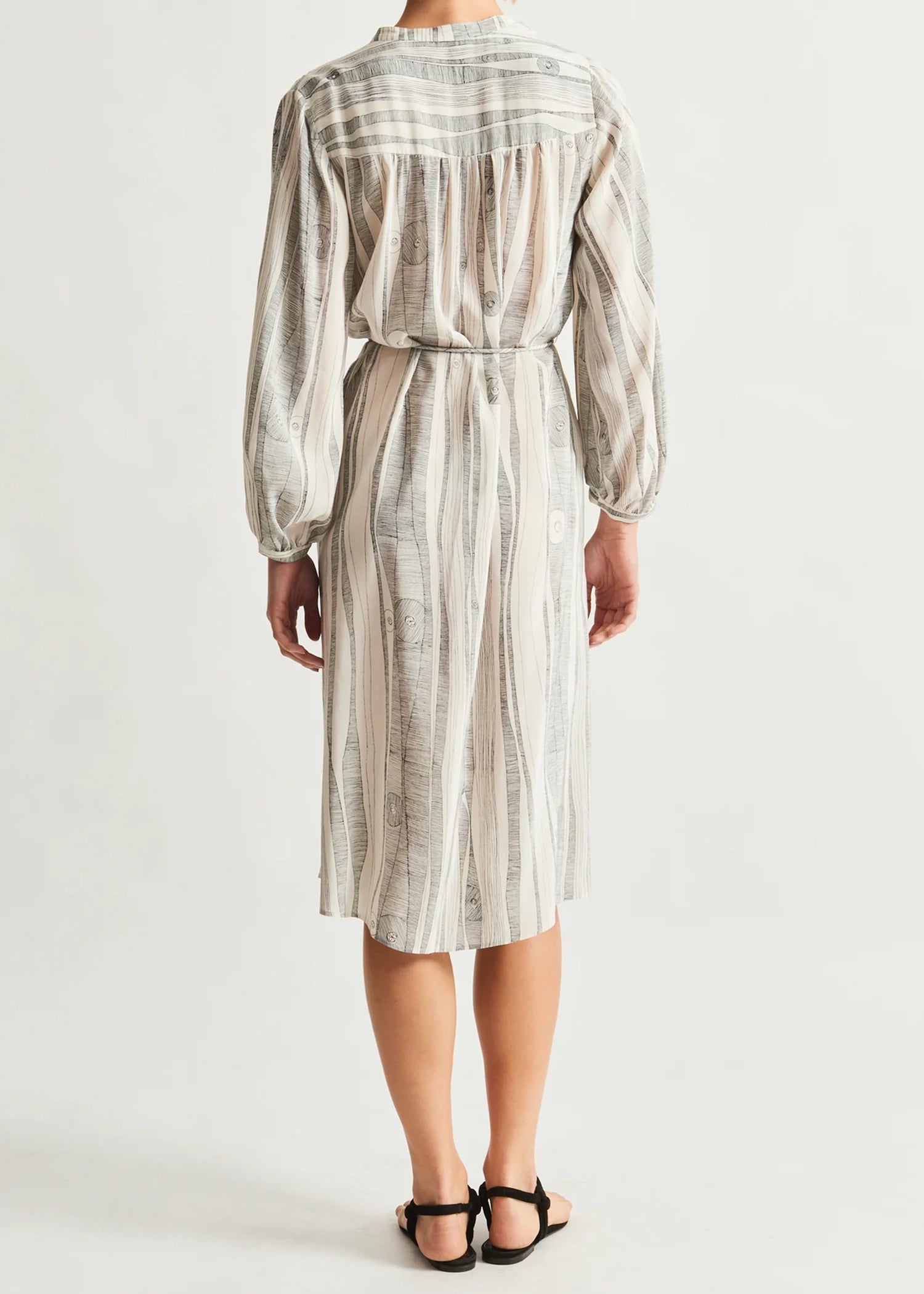 Raquel-Allegra-Silk-Dirty-White-Black-Print-Vanessa-Dress