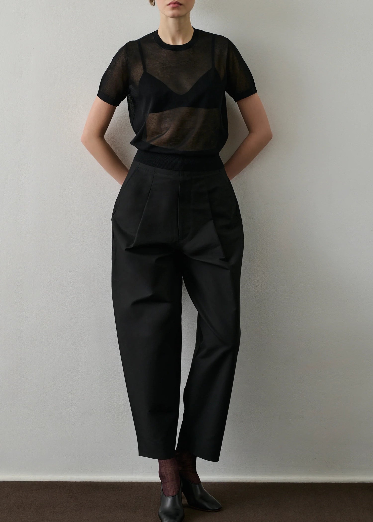 Soeur-Dua-short-sleeved-sheer-cotton-pullover