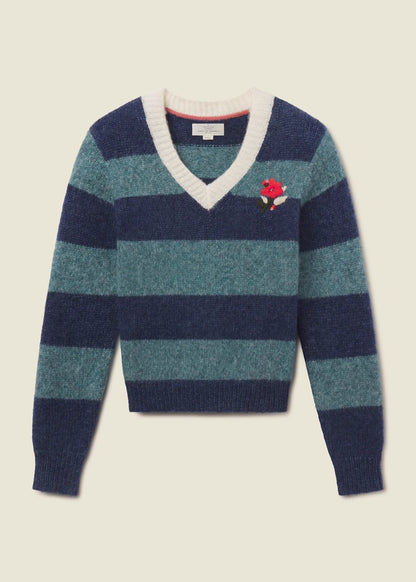 Trovata-Chalet-V-Neck-Sweater-Indigo-Stripe