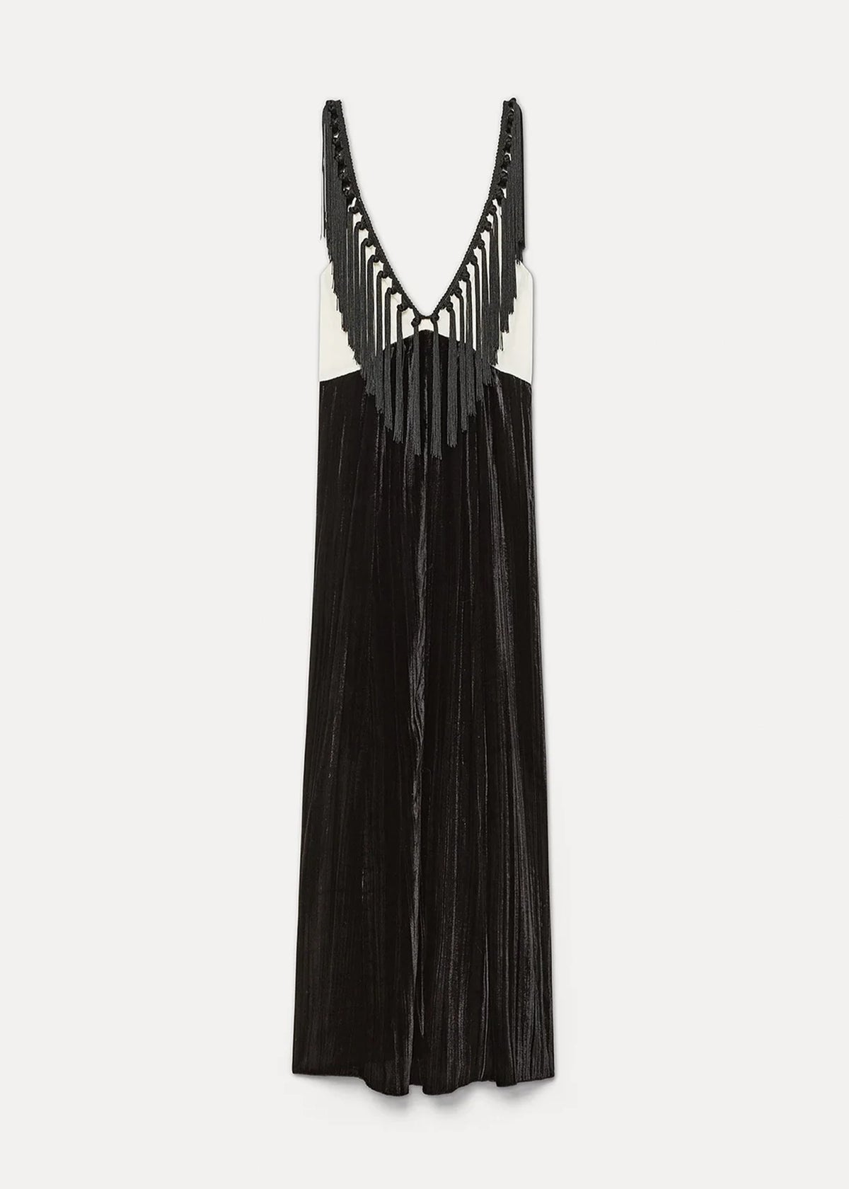 forte-forte-colourblock-velvet-slip-dress-fringes-black