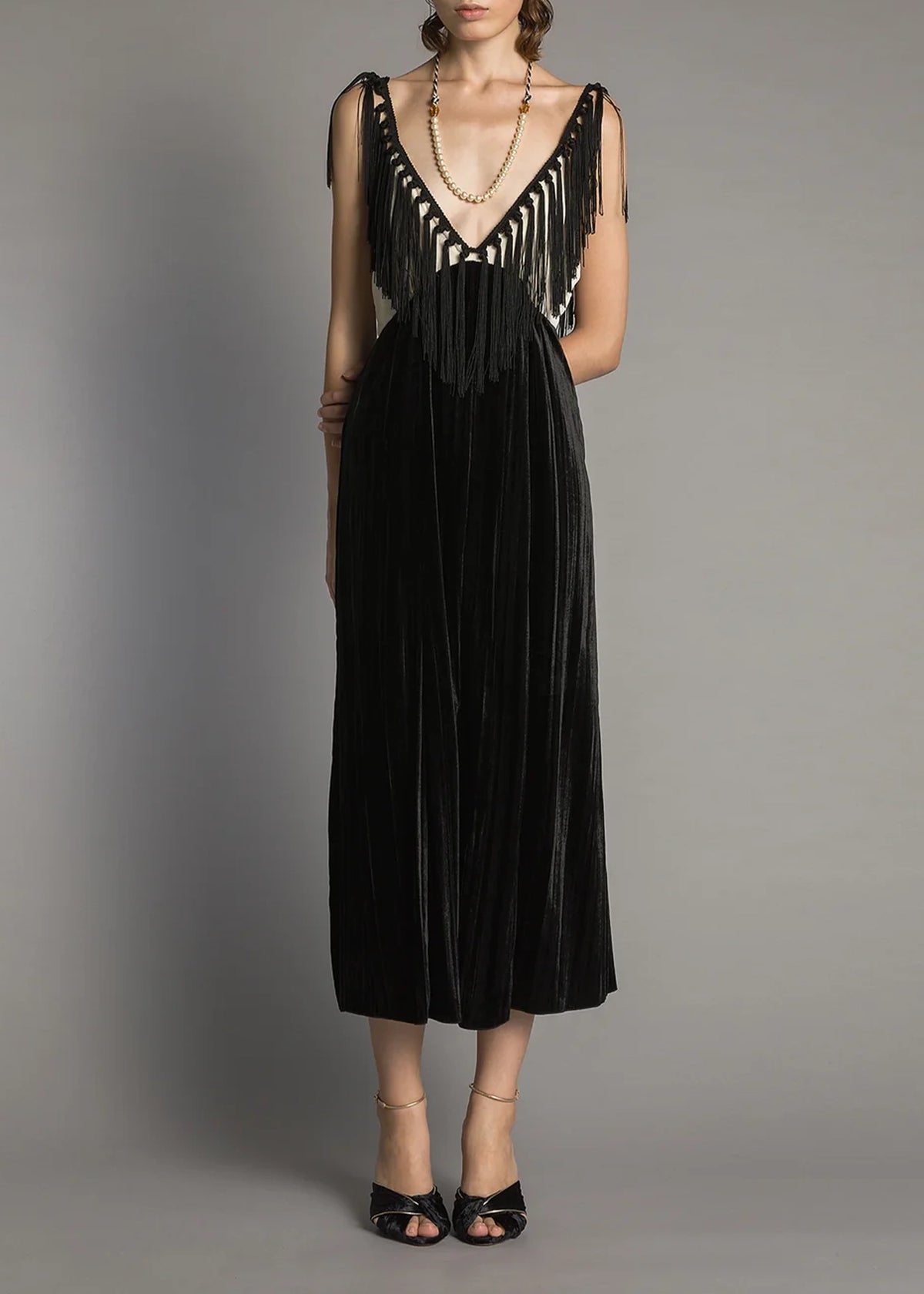 forte-forte-colourblock-velvet-slip-dress-fringes-black