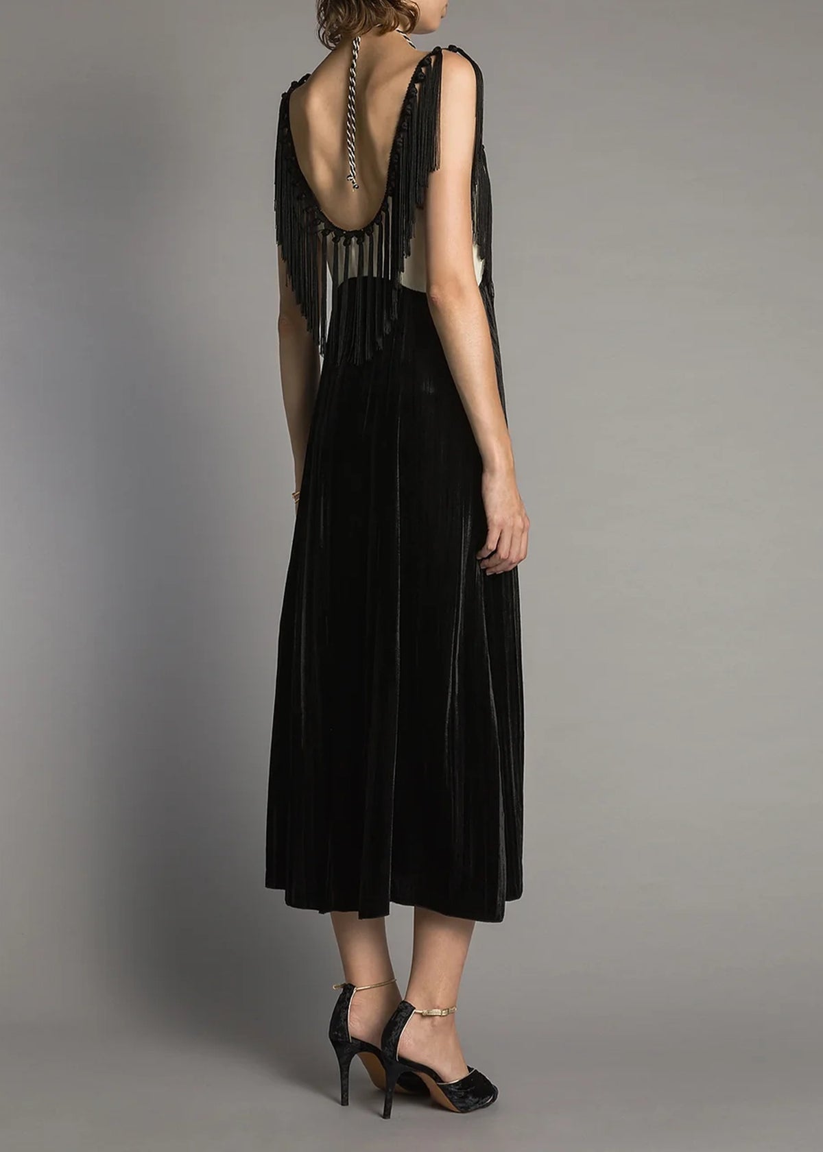 forte-forte-colourblock-velvet-slip-dress-fringes-black
