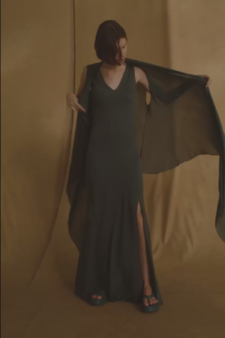Cortana-Kara-Ocean-Green-Silk-Dress